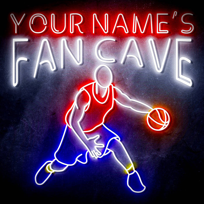 Custom Ultra-Bright Basketball Fan Cave LED Sign with Remote (Neon-Style, LED Technology) - Way Up Gifts