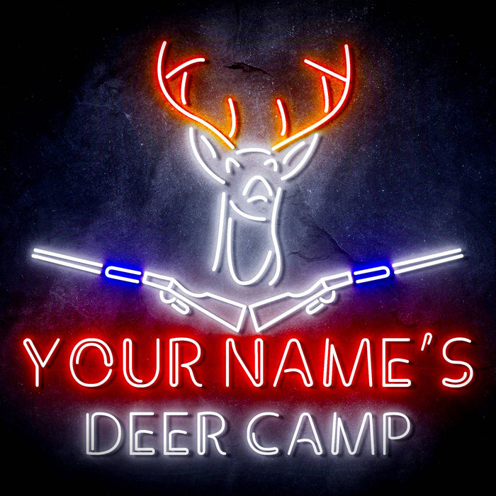 Custom Ultra-Bright Hunting Cabin Bar Deer Camp LED Sign with Remote (Neon-Style, LED Technology) - Way Up Gifts