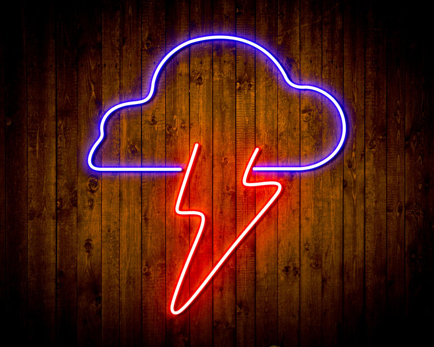 Cloud Lightning Bolt Flex Silicone LED Sign (Neon-Style, LED Technology) - Way Up Gifts