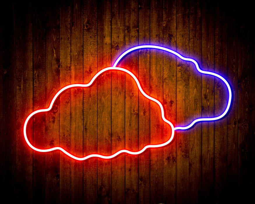 Two Clouds Sky Room Light Flex Silicone LED Sign (Neon-Style, LED Technology) - Way Up Gifts
