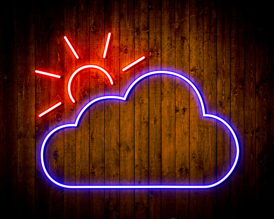 Cloud with Sun Appearing Flex Silicone LED Sign (Neon-Style, LED Technology) - Way Up Gifts