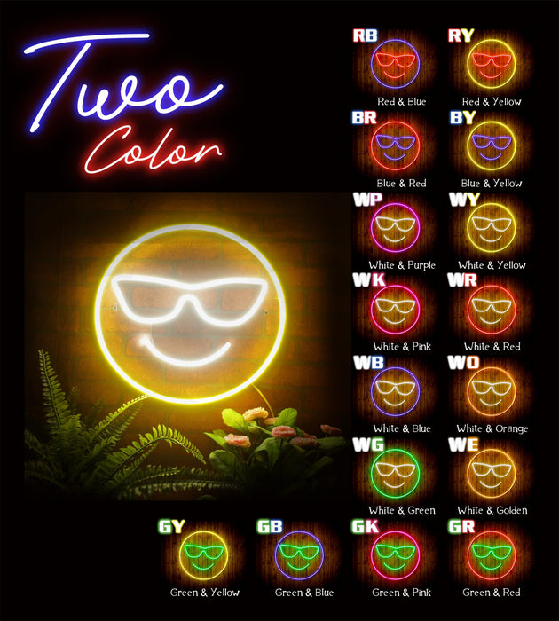 Smiley Face with Sunglasses Emoji Flex Silicone LED Sign (Neon-Style, LED Technology) - Way Up Gifts