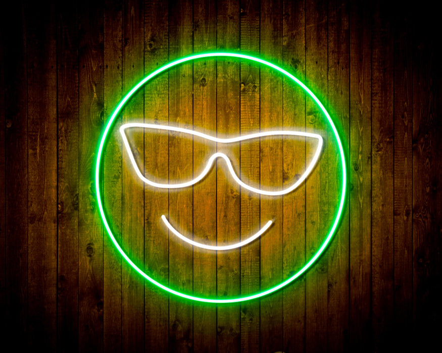 Smiley Face with Sunglasses Emoji Flex Silicone LED Sign (Neon-Style, LED Technology) - Way Up Gifts