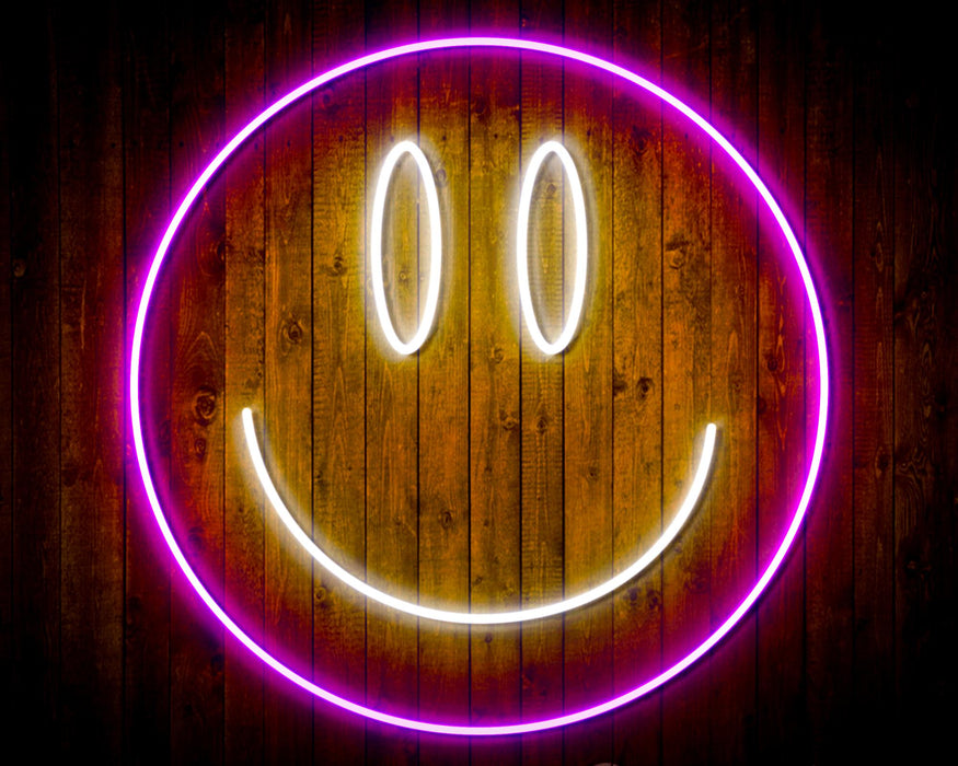 Smiley Face Emoji Flex Silicone LED Sign (Neon-Style, LED Technology) - Way Up Gifts