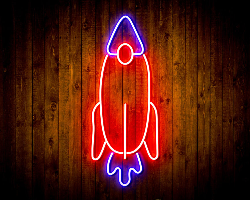 Rocket Space Shuttle Kid Room Flex Silicone LED Sign (Neon-Style, LED Technology) - Way Up Gifts