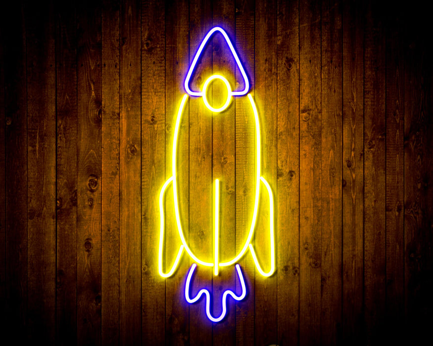 Rocket Space Shuttle Kid Room Flex Silicone LED Sign (Neon-Style, LED Technology) - Way Up Gifts