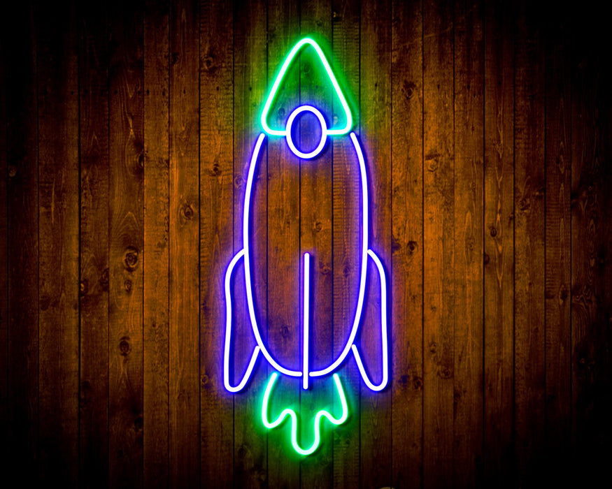 Rocket Space Shuttle Kid Room Flex Silicone LED Sign (Neon-Style, LED Technology) - Way Up Gifts