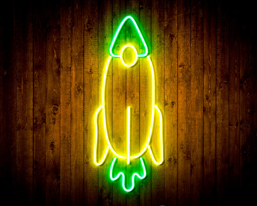 Rocket Space Shuttle Kid Room Flex Silicone LED Sign (Neon-Style, LED Technology) - Way Up Gifts