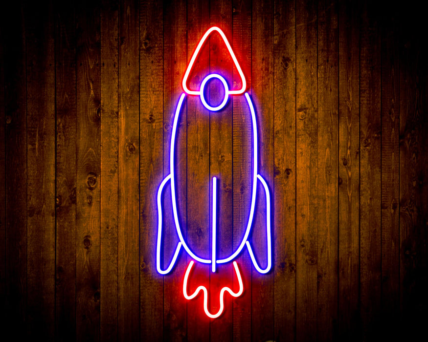 Rocket Space Shuttle Kid Room Flex Silicone LED Sign (Neon-Style, LED Technology) - Way Up Gifts