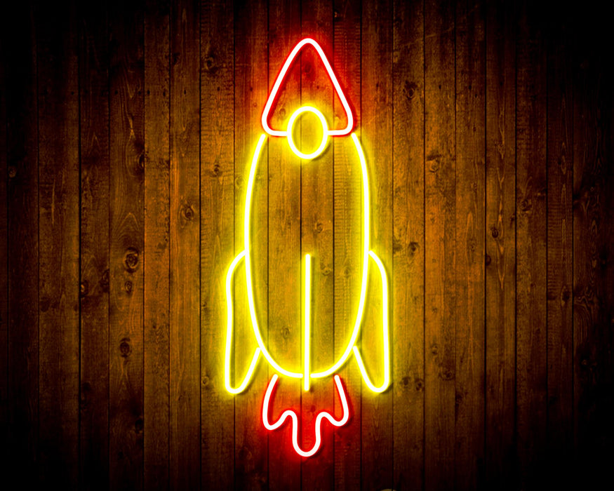 Rocket Space Shuttle Kid Room Flex Silicone LED Sign (Neon-Style, LED Technology) - Way Up Gifts