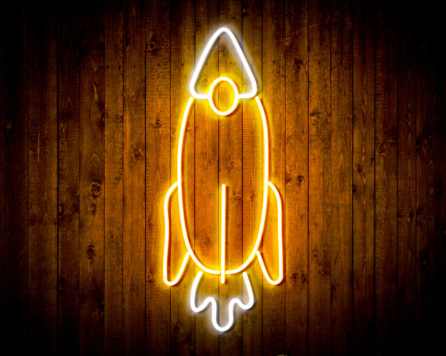Rocket Space Shuttle Kid Room Flex Silicone LED Sign (Neon-Style, LED Technology) - Way Up Gifts