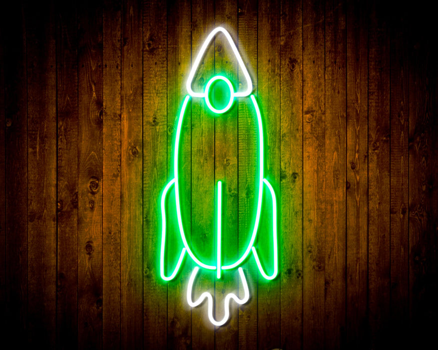 Rocket Space Shuttle Kid Room Flex Silicone LED Sign (Neon-Style, LED Technology) - Way Up Gifts