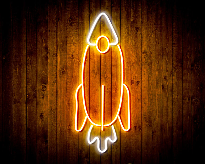 Rocket Space Shuttle Kid Room Flex Silicone LED Sign (Neon-Style, LED Technology) - Way Up Gifts