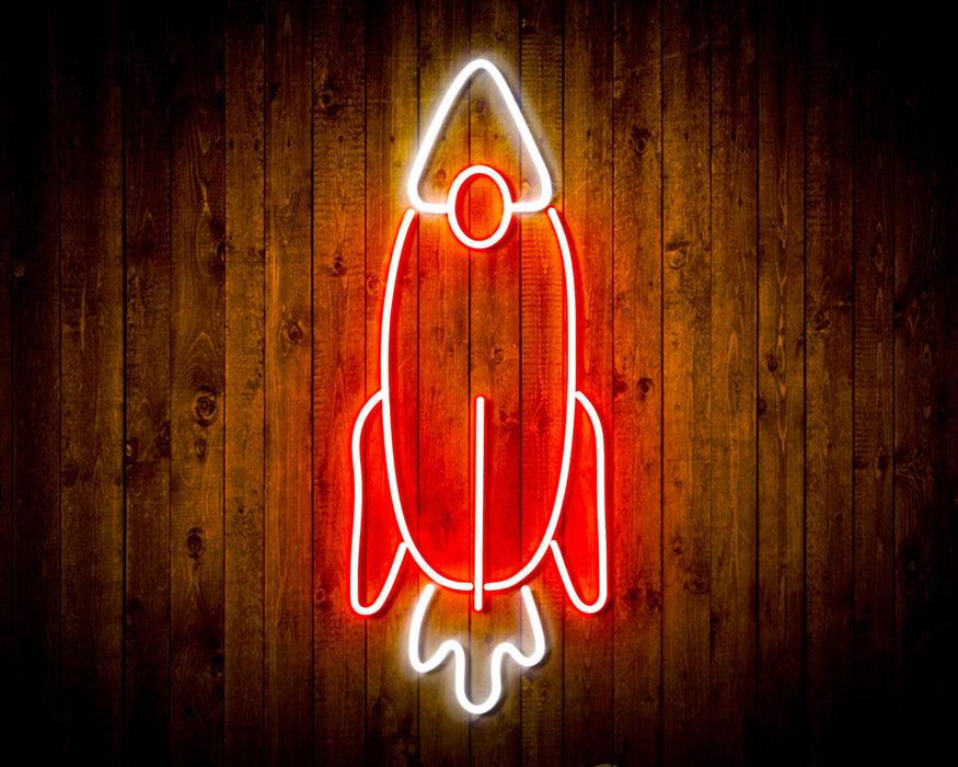 Rocket Space Shuttle Kid Room Flex Silicone LED Sign (Neon-Style, LED Technology) - Way Up Gifts