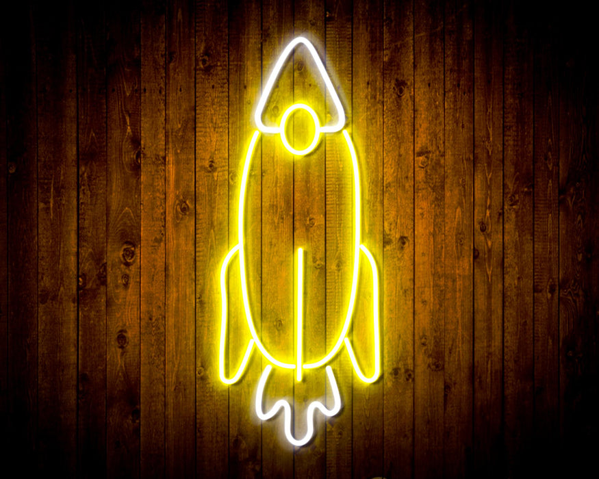 Rocket Space Shuttle Kid Room Flex Silicone LED Sign (Neon-Style, LED Technology) - Way Up Gifts