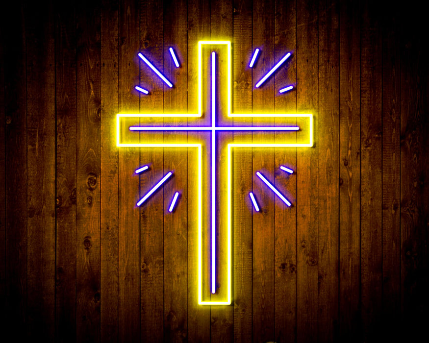 Shining Cross Jesus Christianity Decoration Flex Silicone LED Sign (Neon-Style, LED Technology) - Way Up Gifts