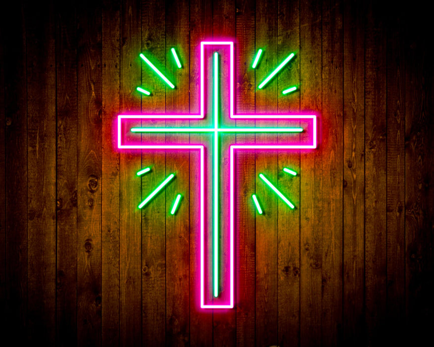 Shining Cross Jesus Christianity Decoration Flex Silicone LED Sign (Neon-Style, LED Technology) - Way Up Gifts