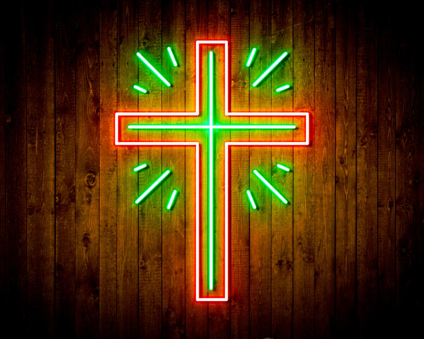 Shining Cross Jesus Christianity Decoration Flex Silicone LED Sign (Neon-Style, LED Technology) - Way Up Gifts