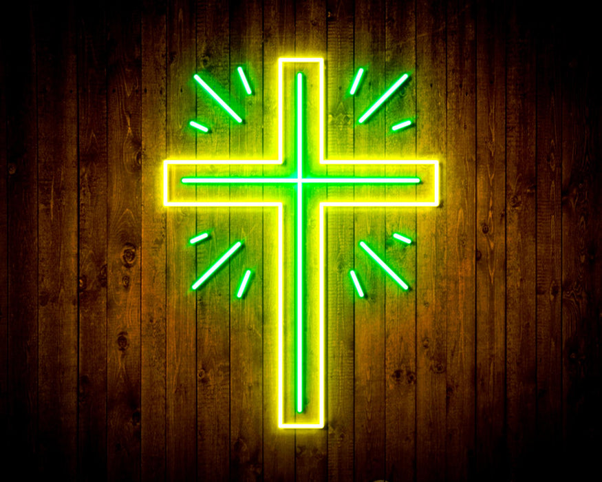 Shining Cross Jesus Christianity Decoration Flex Silicone LED Sign (Neon-Style, LED Technology) - Way Up Gifts