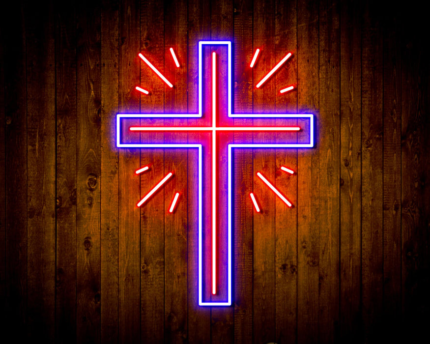 Shining Cross Jesus Christianity Decoration Flex Silicone LED Sign (Neon-Style, LED Technology) - Way Up Gifts