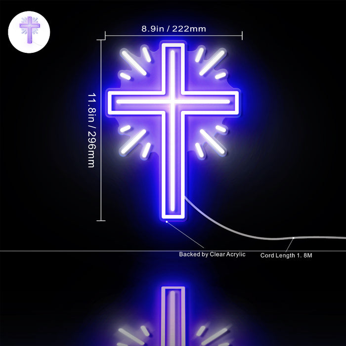 Shining Cross Jesus Christianity Decoration Flex Silicone LED Sign (Neon-Style, LED Technology) - Way Up Gifts