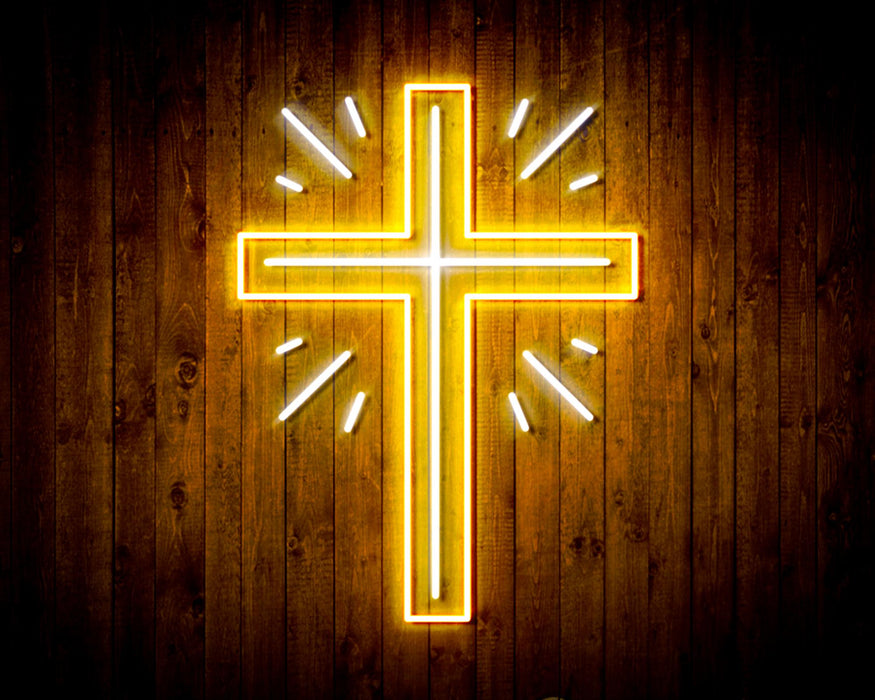 Shining Cross Jesus Christianity Decoration Flex Silicone LED Sign (Neon-Style, LED Technology) - Way Up Gifts