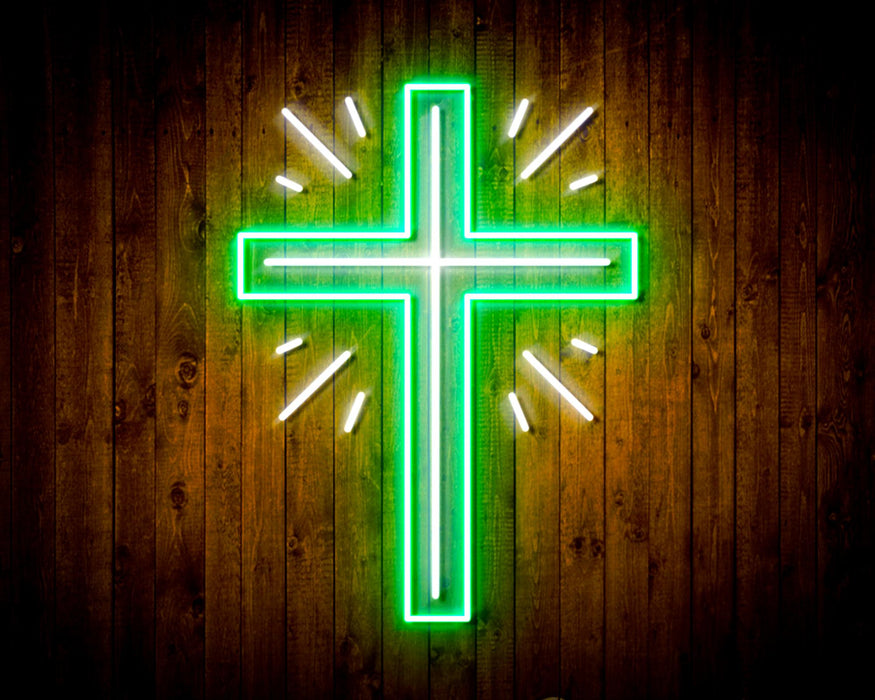 Shining Cross Jesus Christianity Decoration Flex Silicone LED Sign (Neon-Style, LED Technology) - Way Up Gifts