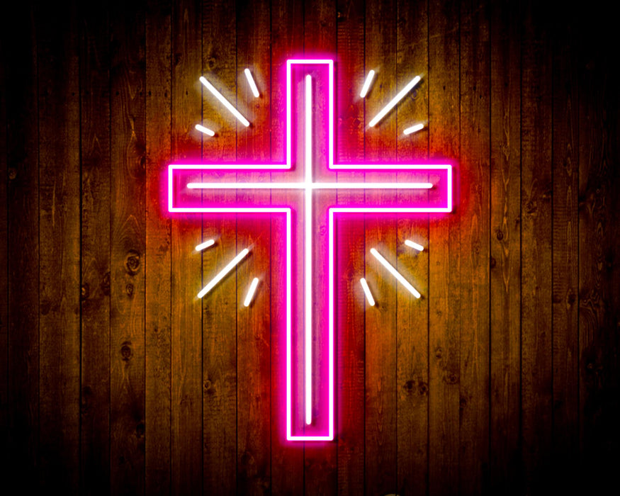 Shining Cross Jesus Christianity Decoration Flex Silicone LED Sign (Neon-Style, LED Technology) - Way Up Gifts