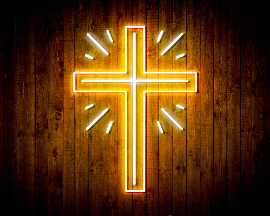 Shining Cross Jesus Christianity Decoration Flex Silicone LED Sign (Neon-Style, LED Technology) - Way Up Gifts