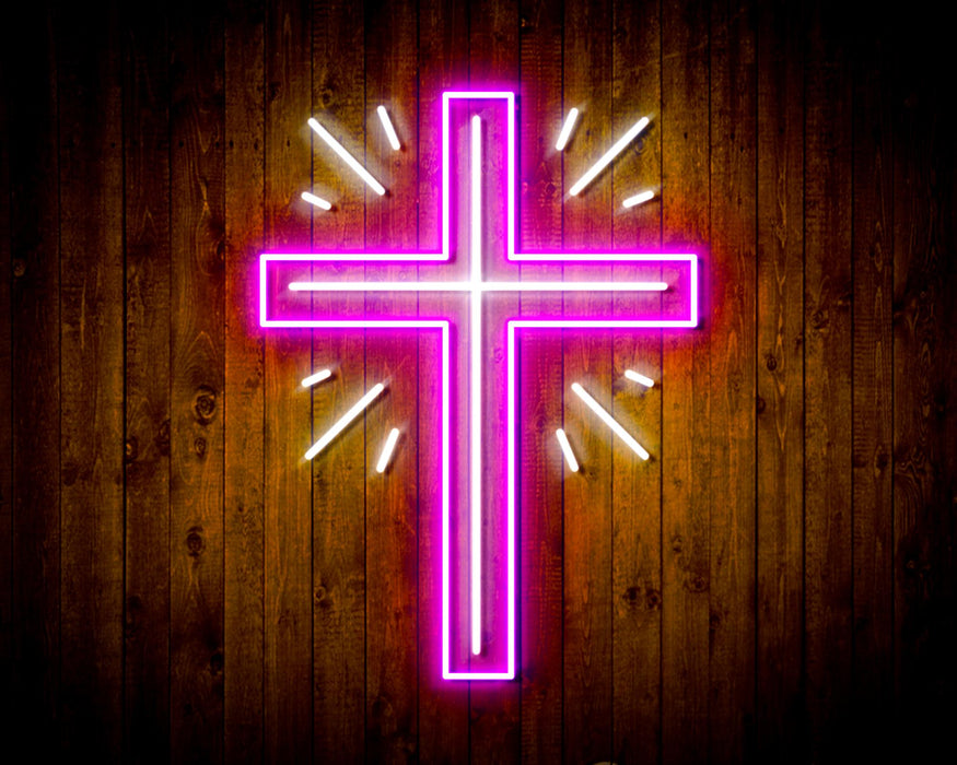 Shining Cross Jesus Christianity Decoration Flex Silicone LED Sign (Neon-Style, LED Technology) - Way Up Gifts