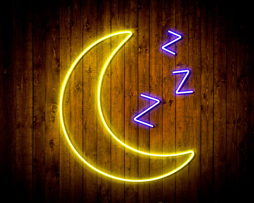 Sleepy Moon Night Light Flex Silicone LED Sign (Neon-Style, LED Technology) - Way Up Gifts