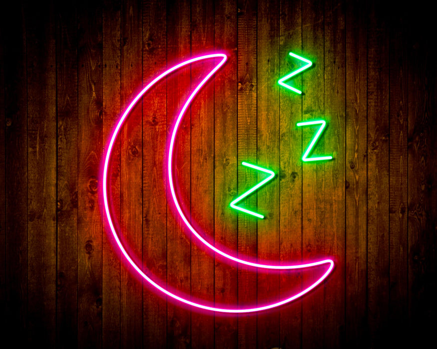 Sleepy Moon Night Light Flex Silicone LED Sign (Neon-Style, LED Technology) - Way Up Gifts