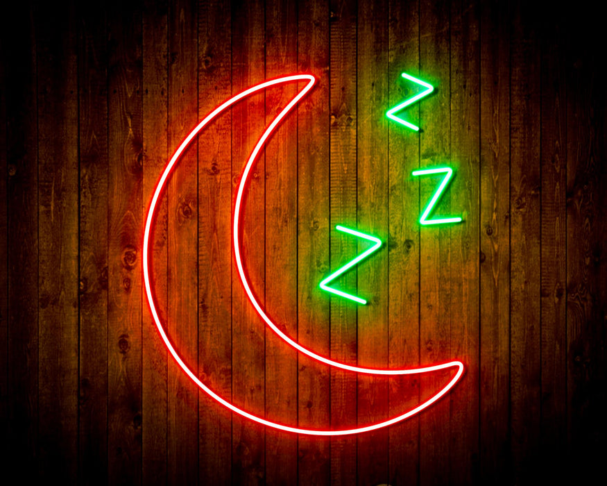 Sleepy Moon Night Light Flex Silicone LED Sign (Neon-Style, LED Technology) - Way Up Gifts
