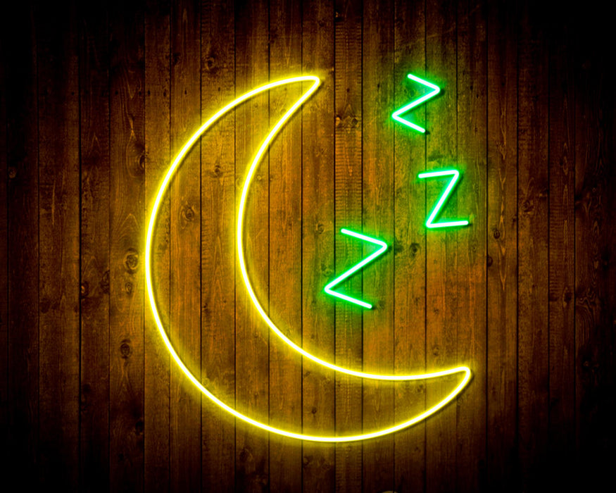 Sleepy Moon Night Light Flex Silicone LED Sign (Neon-Style, LED Technology) - Way Up Gifts