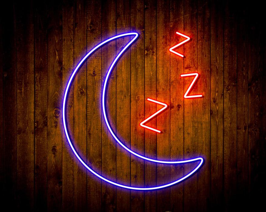 Sleepy Moon Night Light Flex Silicone LED Sign (Neon-Style, LED Technology) - Way Up Gifts