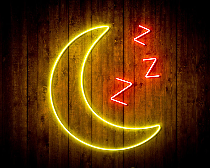 Sleepy Moon Night Light Flex Silicone LED Sign (Neon-Style, LED Technology) - Way Up Gifts