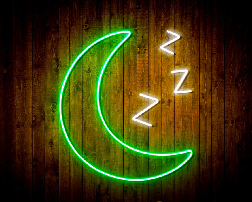 Sleepy Moon Night Light Flex Silicone LED Sign (Neon-Style, LED Technology) - Way Up Gifts