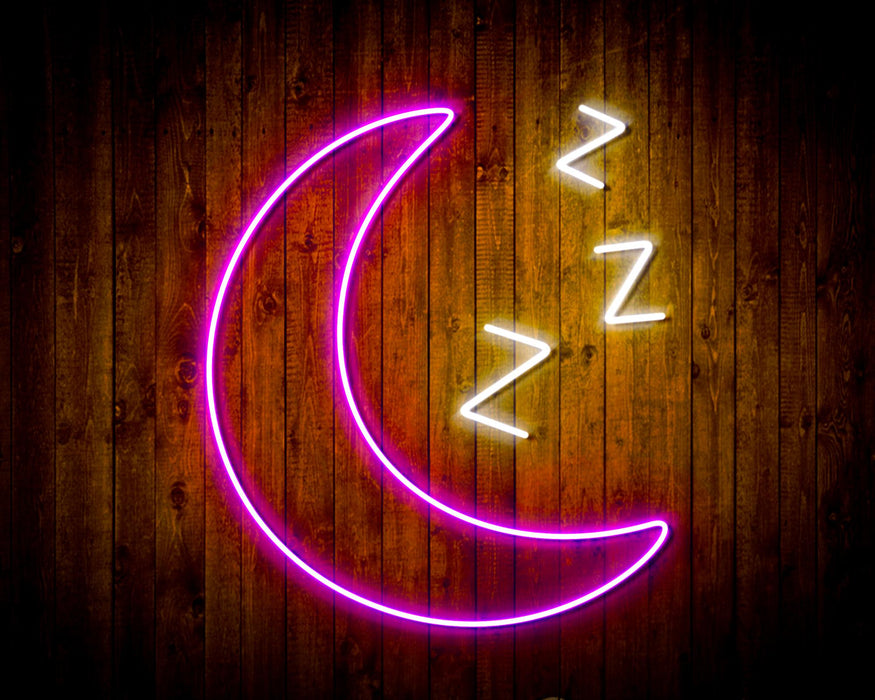 Sleepy Moon Night Light Flex Silicone LED Sign (Neon-Style, LED Technology) - Way Up Gifts