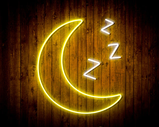 Sleepy Moon Night Light Flex Silicone LED Sign (Neon-Style, LED Technology) - Way Up Gifts