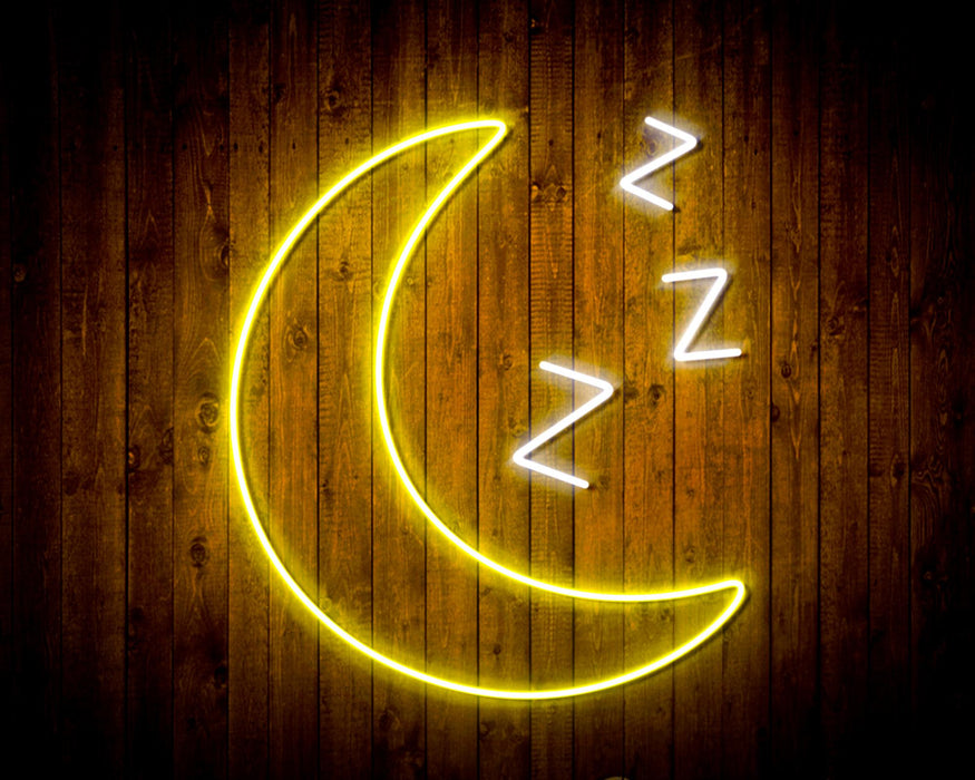 Sleepy Moon Night Light Flex Silicone LED Sign (Neon-Style, LED Technology) - Way Up Gifts
