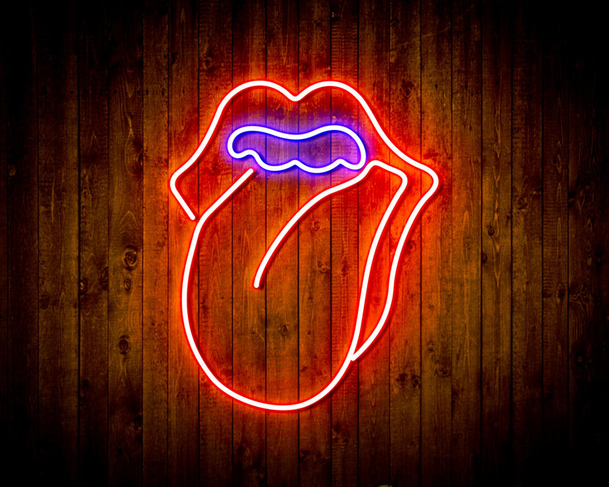 Mouth with Tongue Sticking Out Flex Silicone LED Sign (Neon-Style, LED Technology) - Way Up Gifts