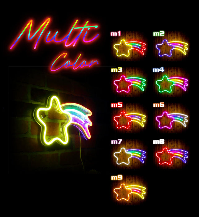 Shooting Star Flex Silicone LED Sign (Neon-Style, LED Technology) - Way Up Gifts