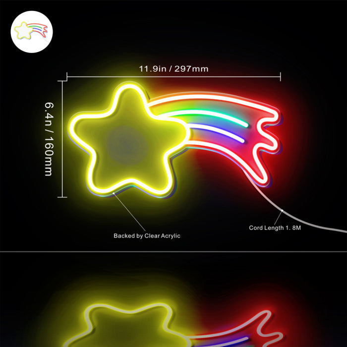Shooting Star Flex Silicone LED Sign (Neon-Style, LED Technology) - Way Up Gifts