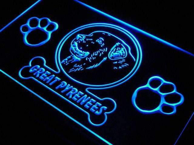 Great Pyrenees Paw Prints LED Light Sign - Way Up Gifts