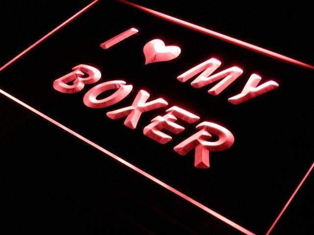 I Love My Boxer LED Light Sign - Way Up Gifts