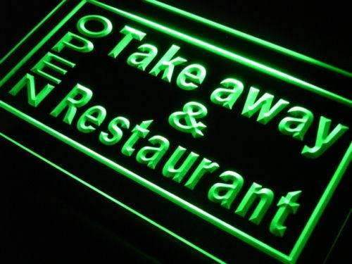 Open Take Away Carry Out Restaurant LED Light Sign - Way Up Gifts