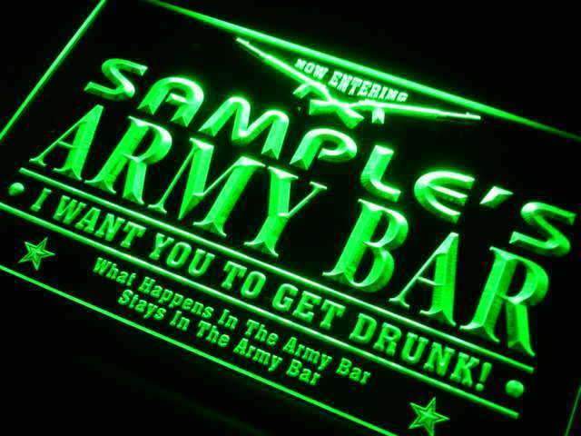 Personalized Army Bar LED Light Sign - Way Up Gifts