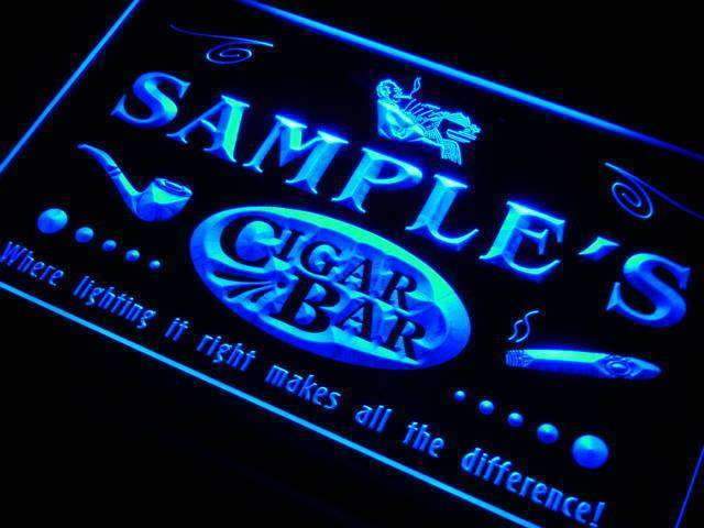 Personalized Cigar Bar LED Light Sign - Way Up Gifts