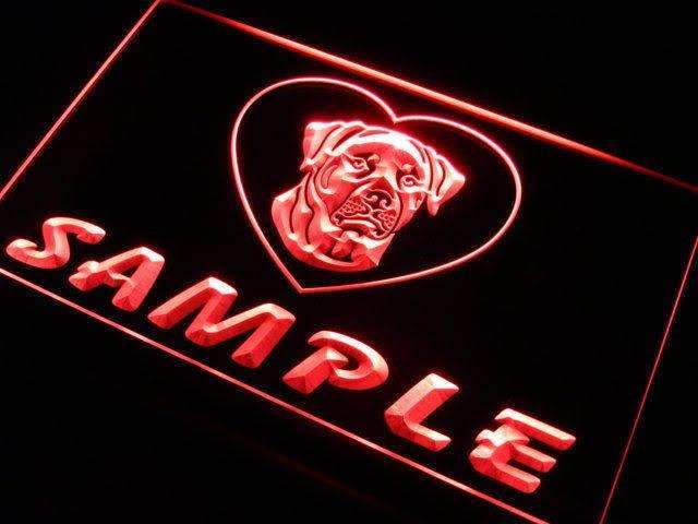 Personalized Name Rottweiler Dog LED Light Sign - Way Up Gifts