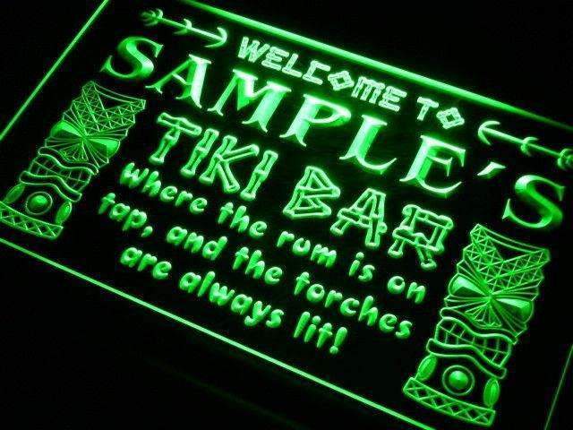 Personalized Tiki Bar LED Light Sign - Way Up Gifts